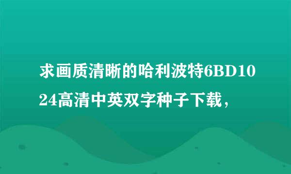 求画质清晰的哈利波特6BD1024高清中英双字种子下载，