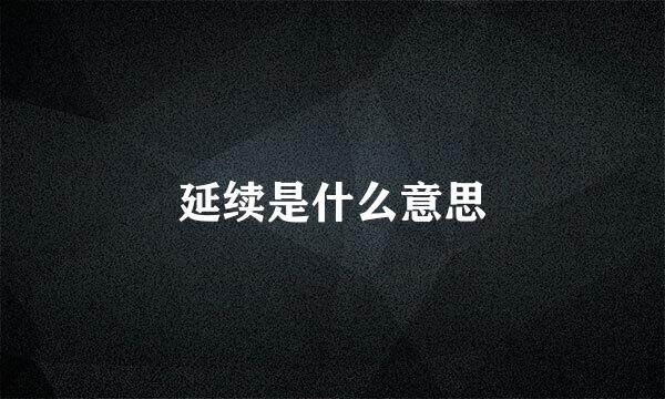 延续是什么意思