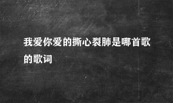 我爱你爱的撕心裂肺是哪首歌的歌词