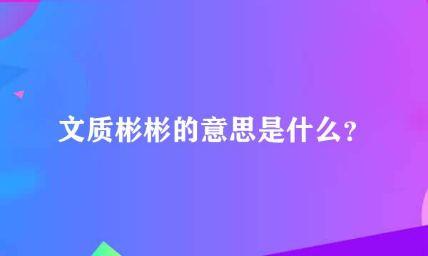 文质彬彬的意思是什么？