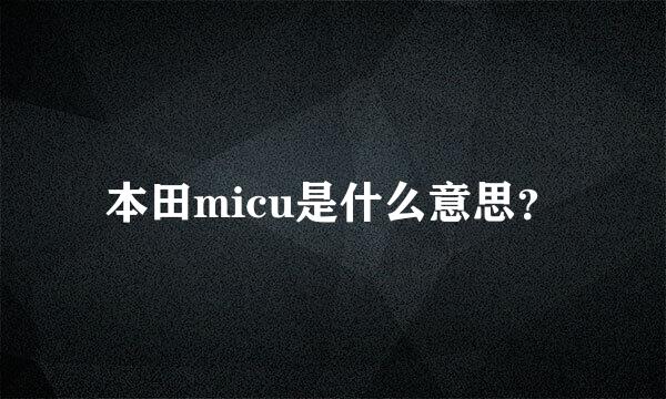 本田micu是什么意思？