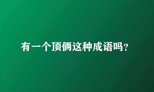 有一个顶俩这种成语吗？