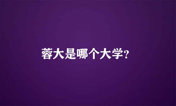 蓉大是哪个大学？