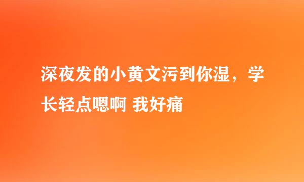 深夜发的小黄文污到你湿，学长轻点嗯啊 我好痛