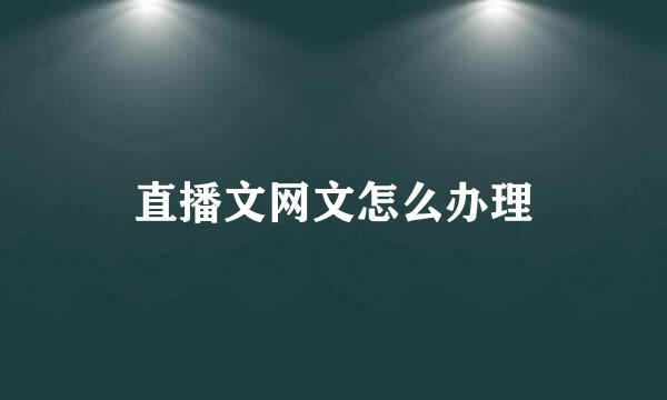 直播文网文怎么办理