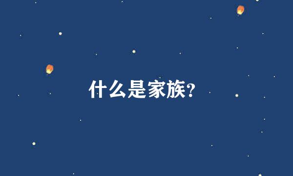 什么是家族？