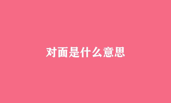 对面是什么意思