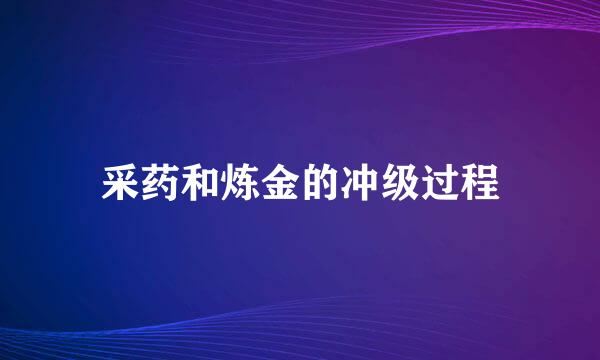 采药和炼金的冲级过程