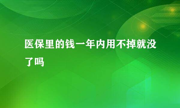 医保里的钱一年内用不掉就没了吗