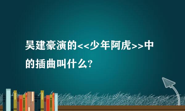 吴建豪演的<<少年阿虎>>中的插曲叫什么?