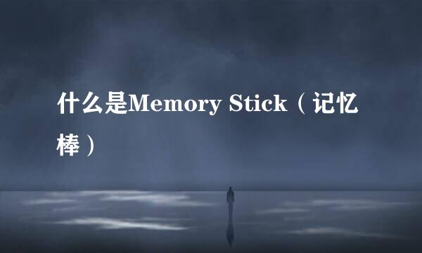 什么是Memory Stick（记忆棒）