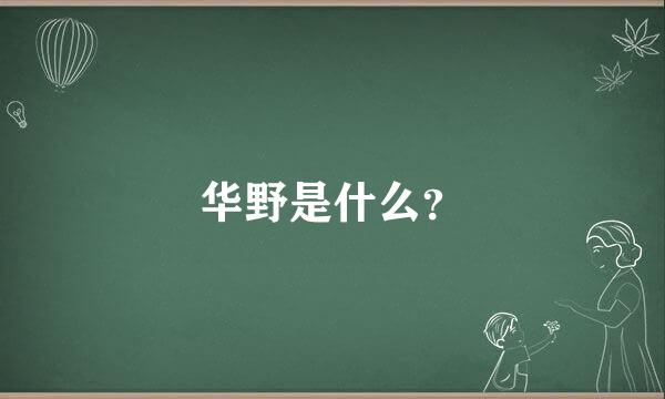 华野是什么？