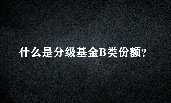 什么是分级基金B类份额？