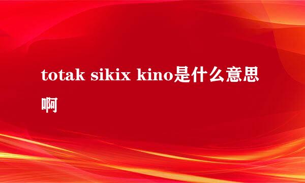 totak sikix kino是什么意思啊