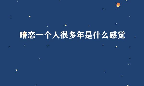 暗恋一个人很多年是什么感觉