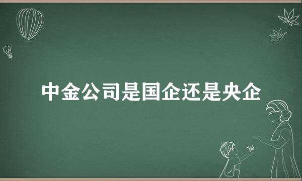 中金公司是国企还是央企