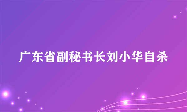 广东省副秘书长刘小华自杀