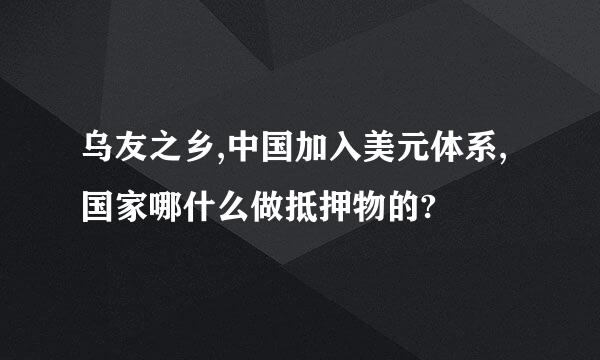 乌友之乡,中国加入美元体系,国家哪什么做抵押物的?