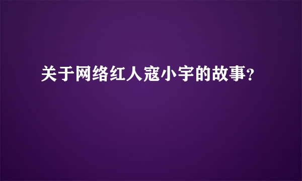 关于网络红人寇小宇的故事？