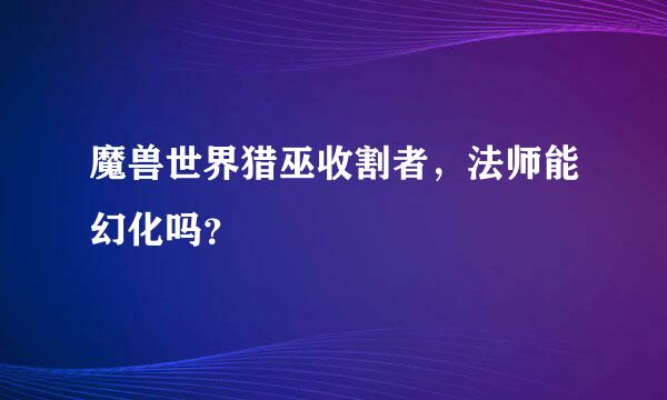 魔兽世界猎巫收割者，法师能幻化吗？