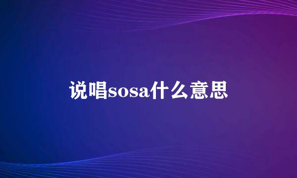 说唱sosa什么意思