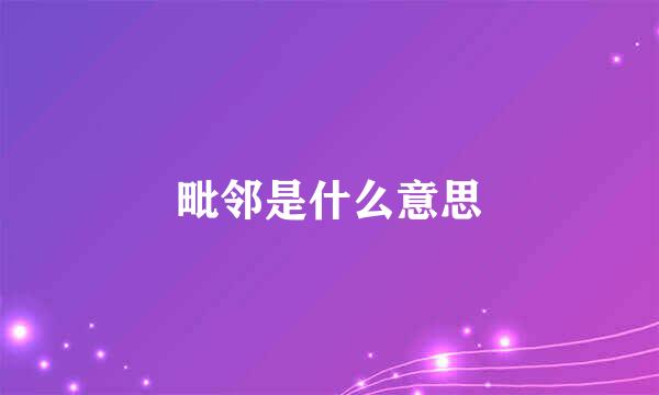 毗邻是什么意思