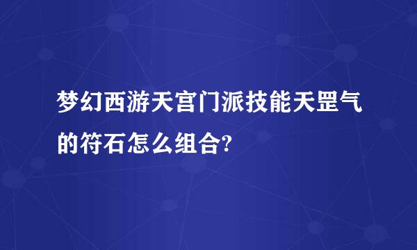 梦幻西游天宫门派技能天罡气的符石怎么组合?