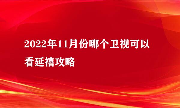 2022年11月份哪个卫视可以看延禧攻略