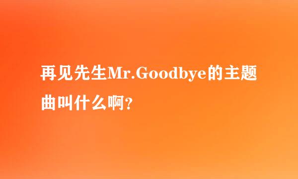 再见先生Mr.Goodbye的主题曲叫什么啊？