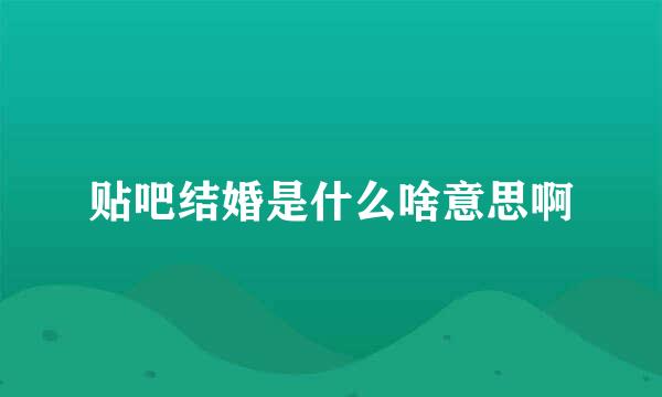 贴吧结婚是什么啥意思啊