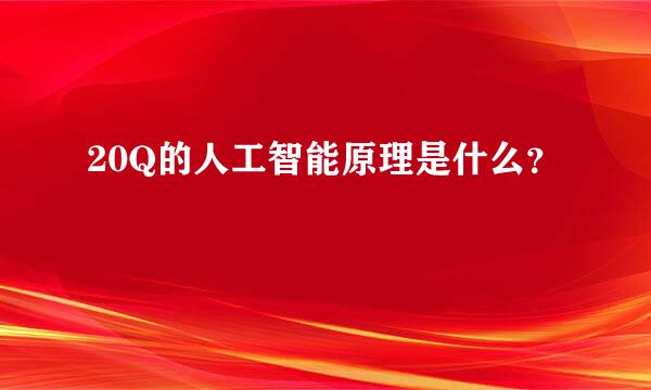 20Q的人工智能原理是什么？