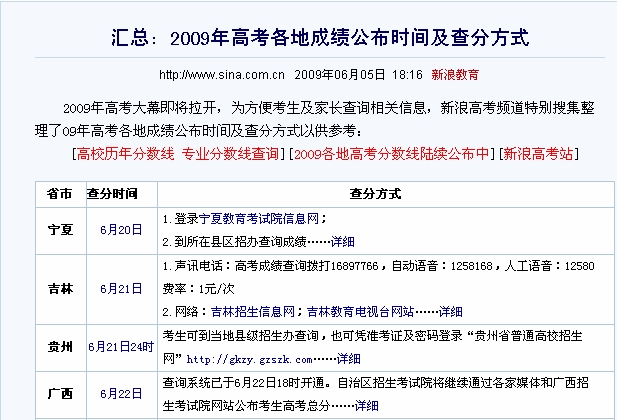 我想知道在网上如何查询2009年的高考成绩