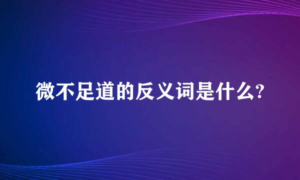 微不足道的反义词是什么?