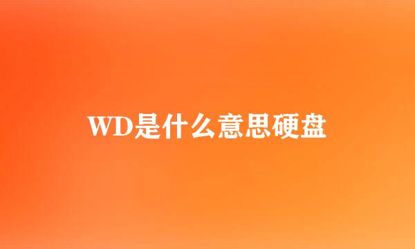 WD是什么意思硬盘