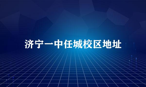 济宁一中任城校区地址