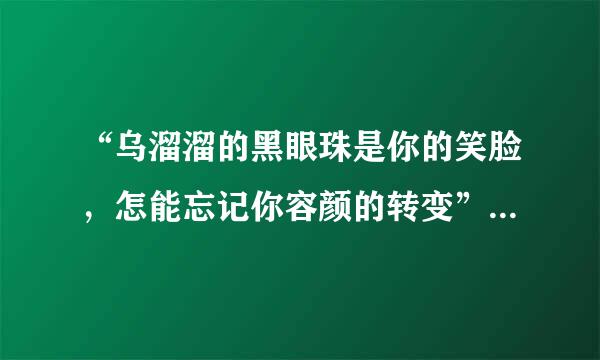 “乌溜溜的黑眼珠是你的笑脸，怎能忘记你容颜的转变”是哪首歌的歌词？