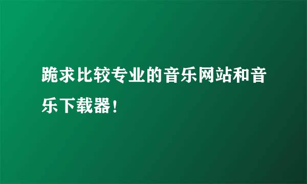 跪求比较专业的音乐网站和音乐下载器！