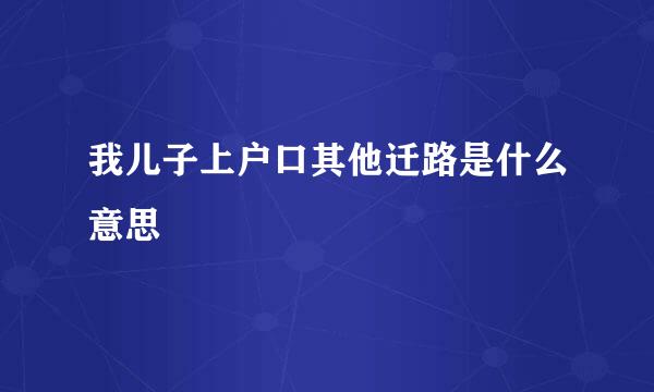 我儿子上户口其他迁路是什么意思