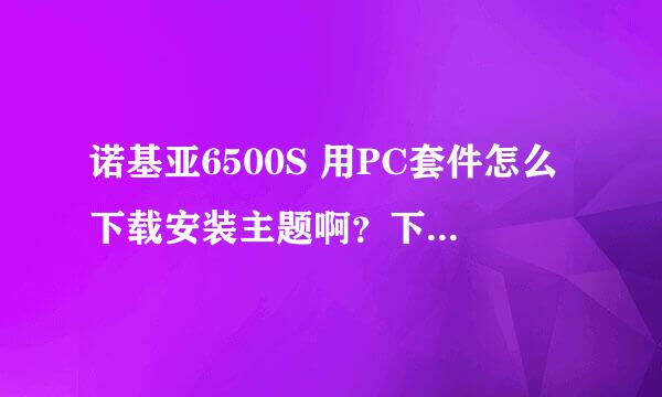 诺基亚6500S 用PC套件怎么下载安装主题啊？下载解压了找不到安装程序么？