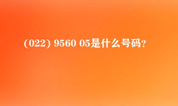 (022) 9560 05是什么号码？