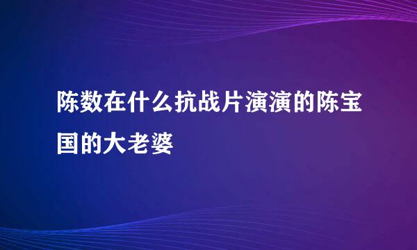 陈数在什么抗战片演演的陈宝国的大老婆