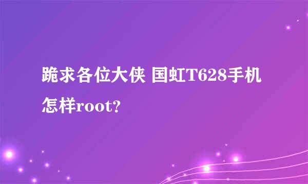 跪求各位大侠 国虹T628手机怎样root？