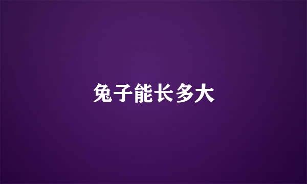 兔子能长多大