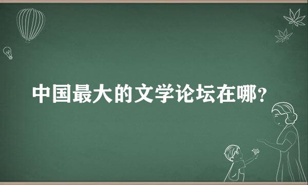 中国最大的文学论坛在哪？