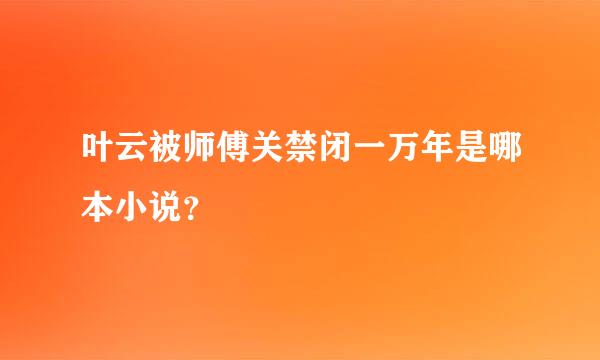 叶云被师傅关禁闭一万年是哪本小说？