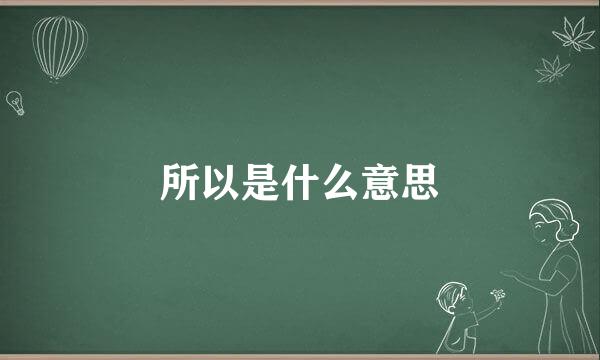 所以是什么意思