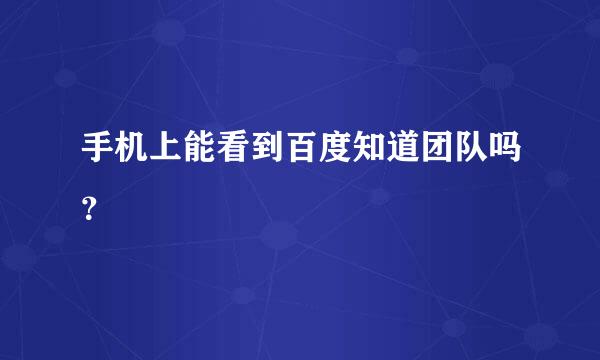 手机上能看到百度知道团队吗？