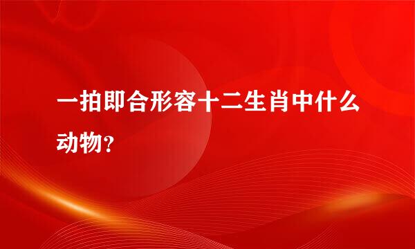 一拍即合形容十二生肖中什么动物？