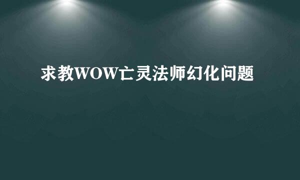 求教WOW亡灵法师幻化问题