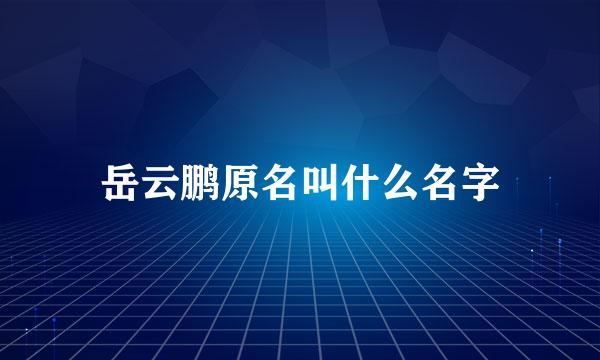 岳云鹏原名叫什么名字